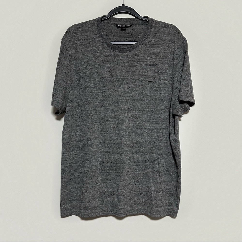 Michael Kors Mens XL Heather Grey New Logo Short Sleeve Crew Neck T-Shirt